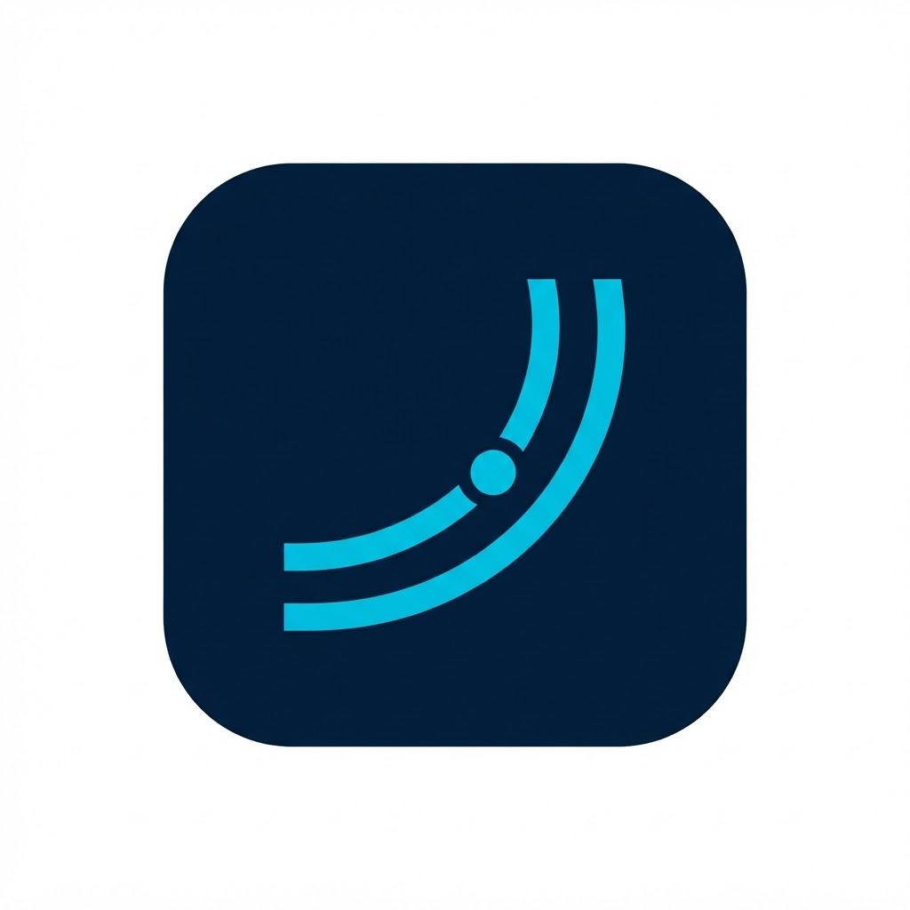 RunKit app icon: an abstract running track curve with a position marker